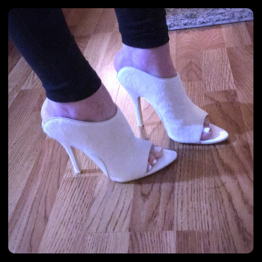 Alexander Wang Fur Booties peep toe